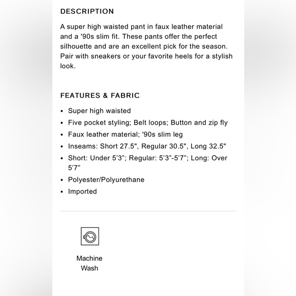 Express ox blood Super High Waisted Faux Leather '90s Slim Pant womens NEW - Picture 6 of 10